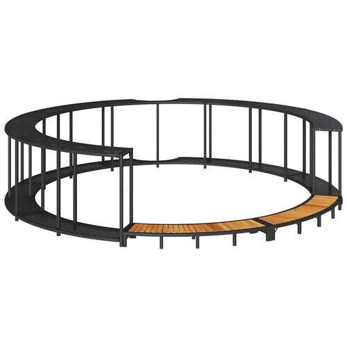 Spakant med opbevaring og trætrin polyrattan sort