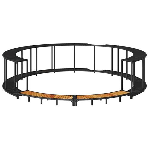 Spakant med opbevaring og trætrin polyrattan sort