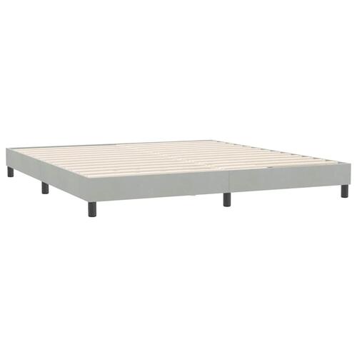 Kontinentalseng uden madras 180x210 cm fløjl lysegrå