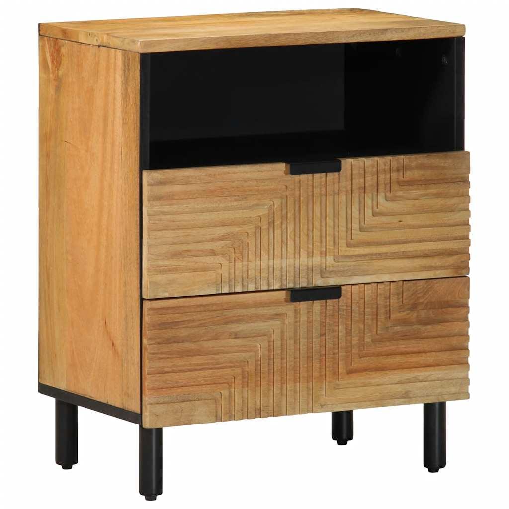 vidaXL sengebord 50x33x60 cm massivt mangotræ brun