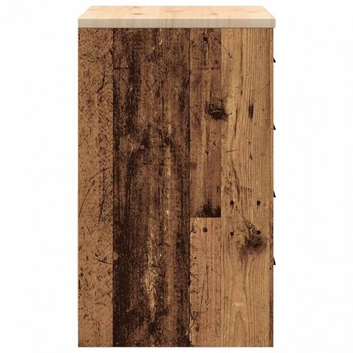 Garageopbevaringsskab i gammelt træ - 60 × 51 × 85 cm, 4 skuffer