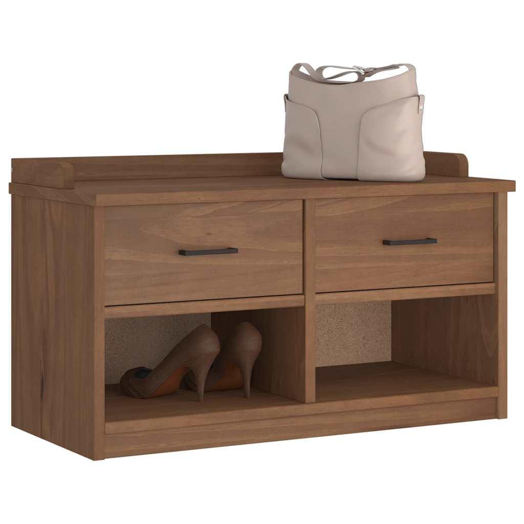 Entrébænk Sandnes 87X40X50 Cm Massivt Fyrretræ - wallnut