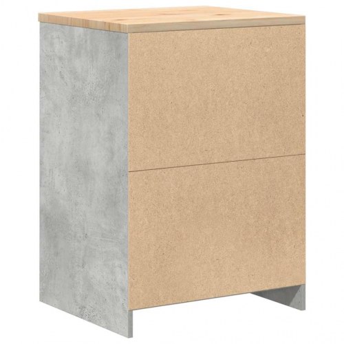 Garageopbevaringsskab med 4 skuffer - betongrå, 60 × 51 × 85 cm, bordplade i massivt fyrretræ