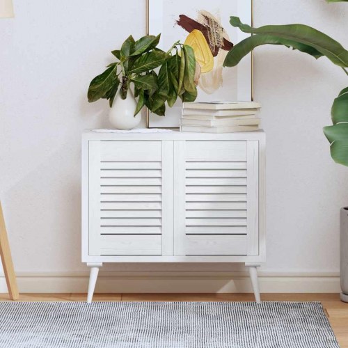 Skabslåger med lameldesign 2 stk. 39,5 x 29,5 cm - hvid
