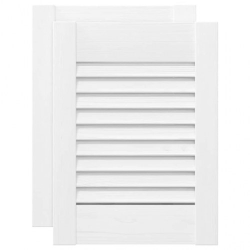 Skabslåger med lameldesign 2 stk. 39,5 x 29,5 cm - hvid