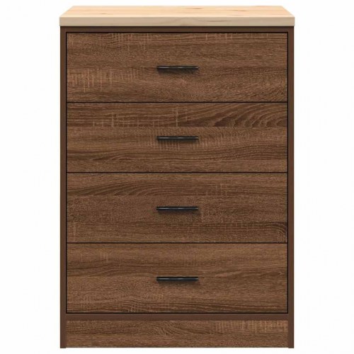 Garageopbevaringsskab med 4 skuffer - brun eg, 60×51×85 cm