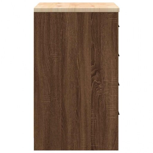 Garageopbevaringsskab med 4 skuffer - brun eg, 60×51×85 cm