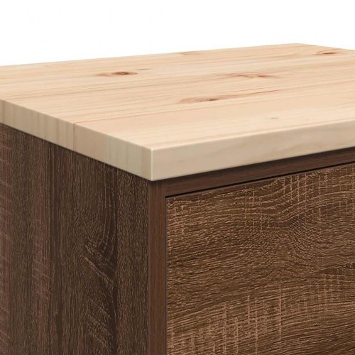 Garageopbevaringsskab med 4 skuffer - brun eg, 60×51×85 cm