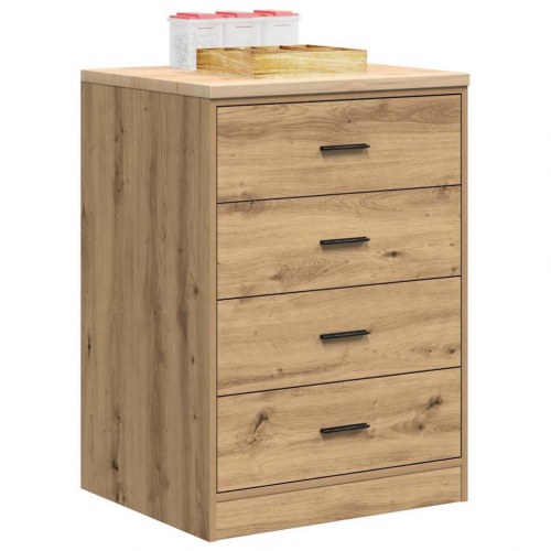 Garageopbevaringsskab i håndværks eg - 60 × 51 × 85 cm med 4 skuffer