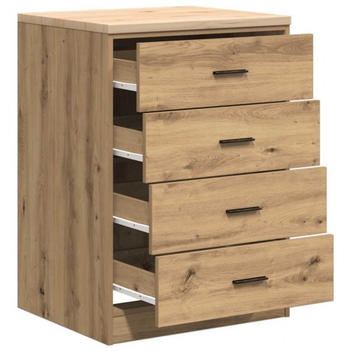 Garageopbevaringsskab i håndværks eg - 60 × 51 × 85 cm med 4 skuffer