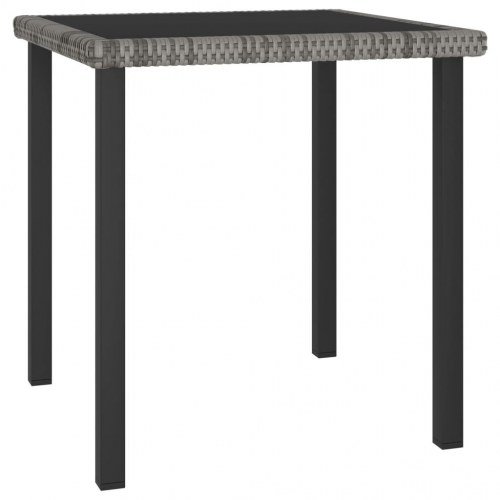 Havebord i polyrattan 70 × 70 × 73 cm - grå