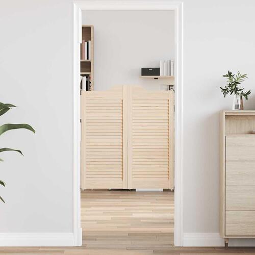 Svingdøre 2-par 90x80 cm lameldesign massivt fyrretræ