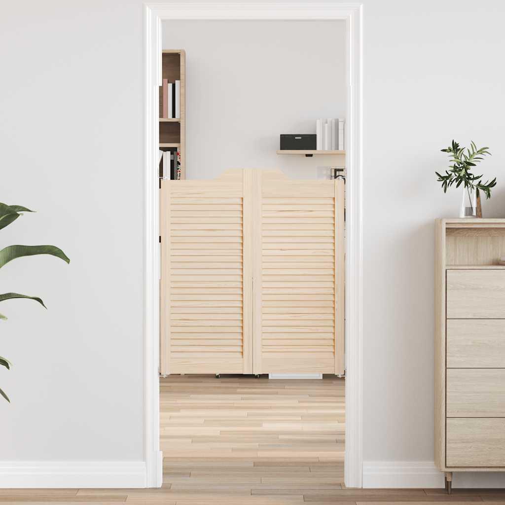 Svingdøre 2-par 90x80 cm lameldesign massivt fyrretræ