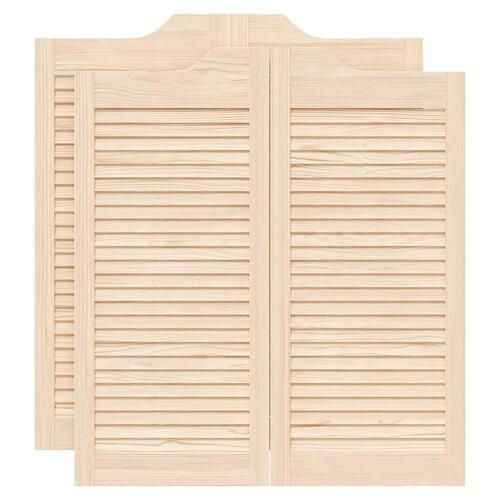 Svingdøre 2-par 90x80 cm lameldesign massivt fyrretræ