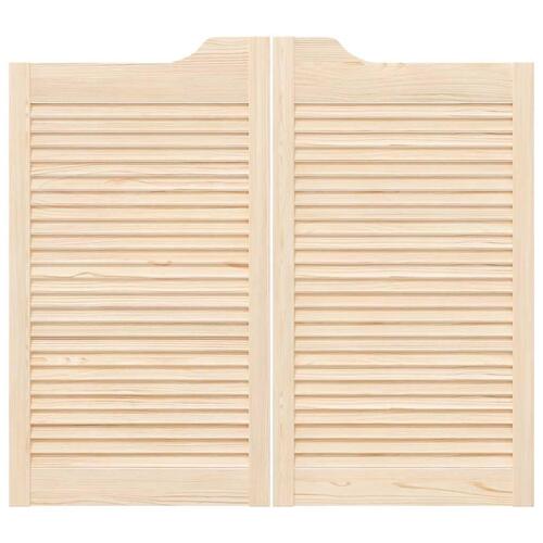 Svingdøre 2-par 90x80 cm lameldesign massivt fyrretræ
