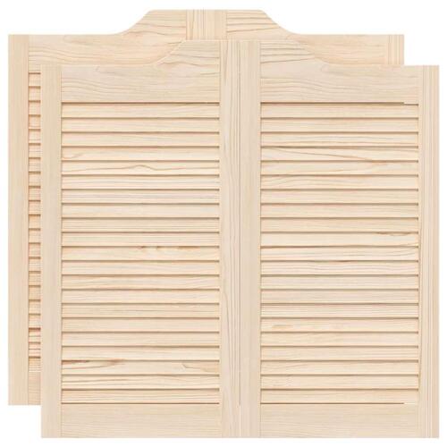 Svingdøre 2-par 80x80 cm lameldesign massivt fyrretræ