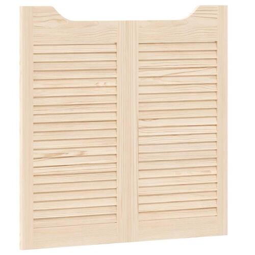 Svingdøre 2-par 80x80 cm lameldesign massivt fyrretræ