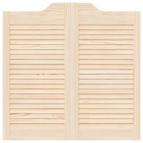 Svingdøre 2-par 80x80 cm lameldesign massivt fyrretræ