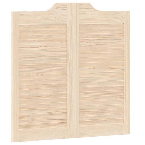 Svingdøre 2-par 80x80 cm lameldesign massivt fyrretræ