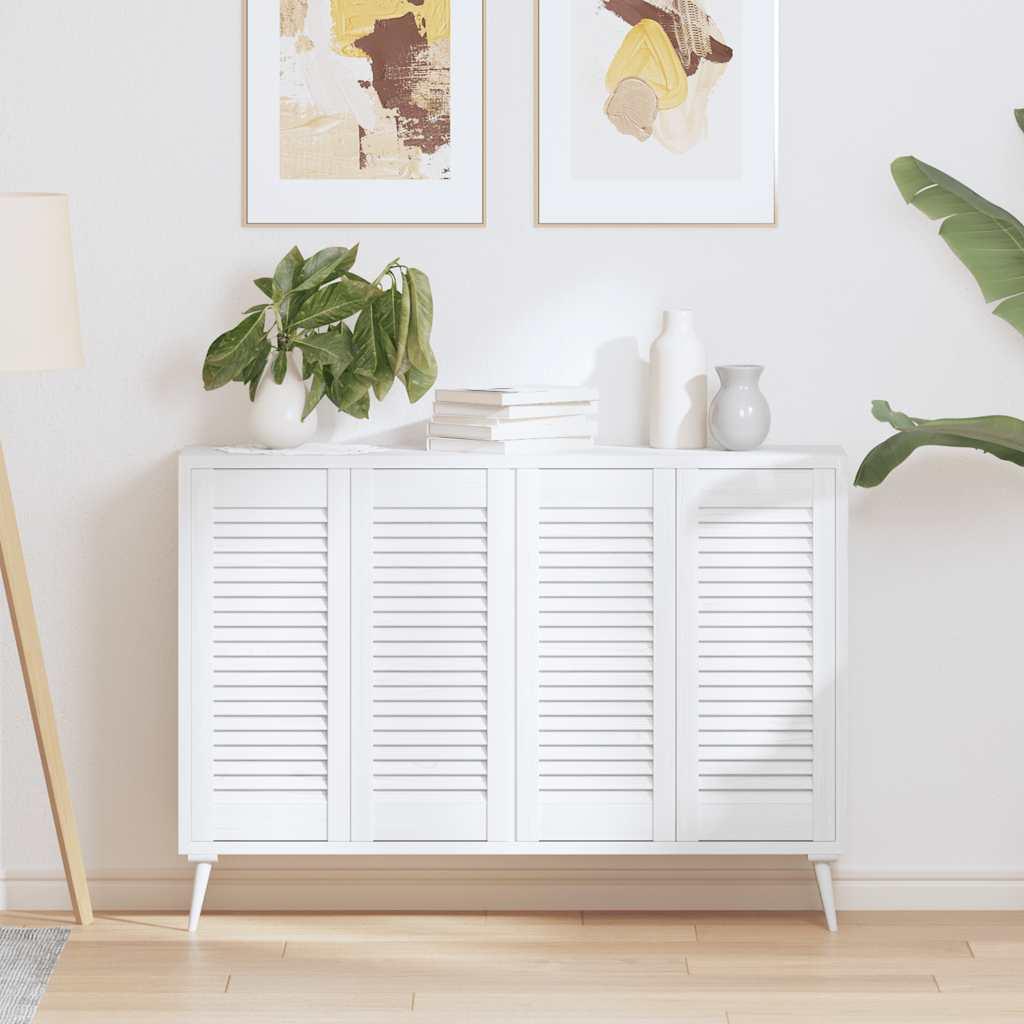 Skabslåger 4 stk. 69 × 29,5 cm - lameldesign, hvidt fyrretræ