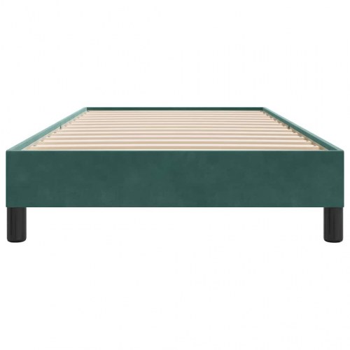 Kontinentalseng uden madras 100×210 cm - fløjl, mørkegrøn