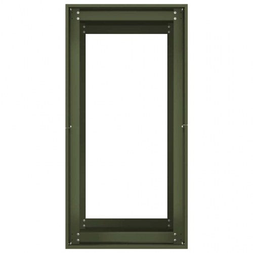 Plantekasse i stål 40×80×80 cm - olivengrøn højbed til have og terrasse
