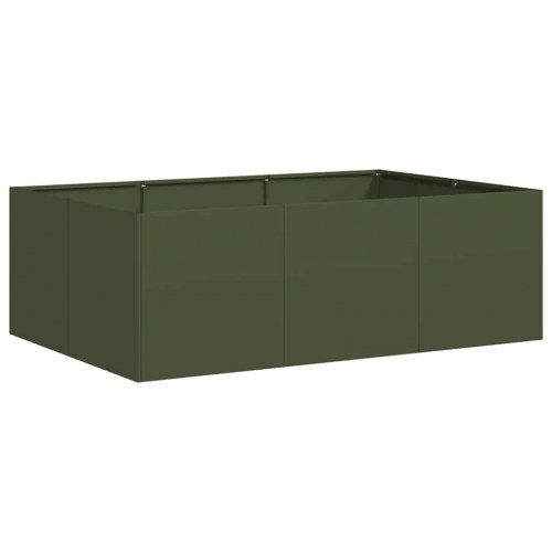 Plantekasse i stål 120 × 80 × 40 cm - olivengrøn