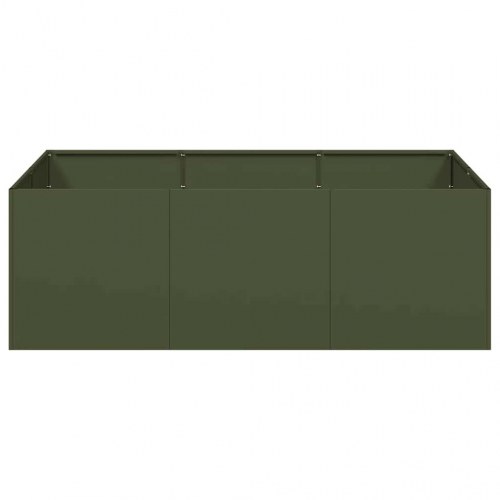 Plantekasse i stål 120 × 80 × 40 cm - olivengrøn