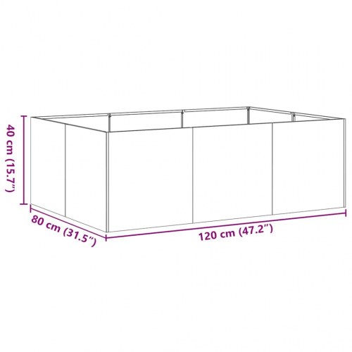 Plantekasse i stål 120 × 80 × 40 cm - olivengrøn