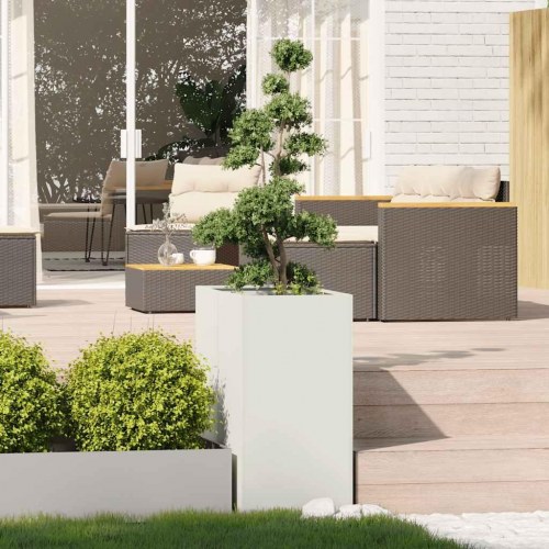 Plantekasse i stål - 40×80×80 cm, hvid