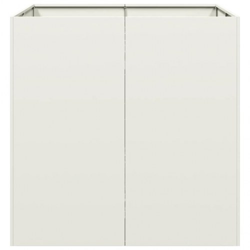 Plantekasse i stål - 80×80×80 cm, hvid