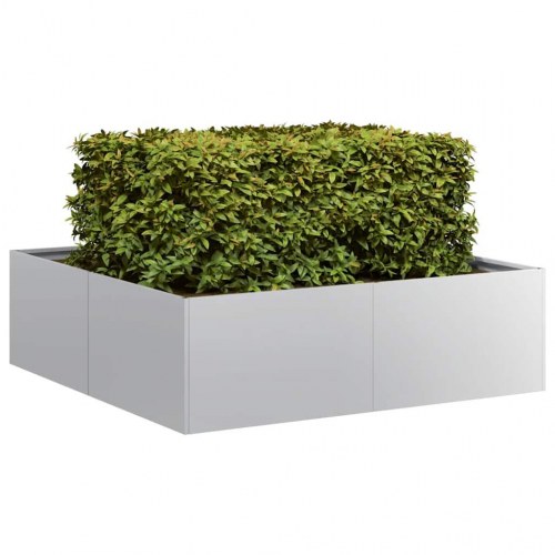Plantekasse 100 x 100 x 30 cm - galvaniseret stål, åben bund