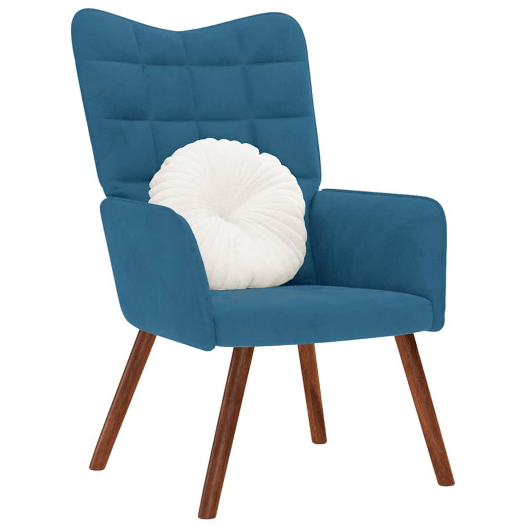 Lænestol Fløjl - Blå / without stool