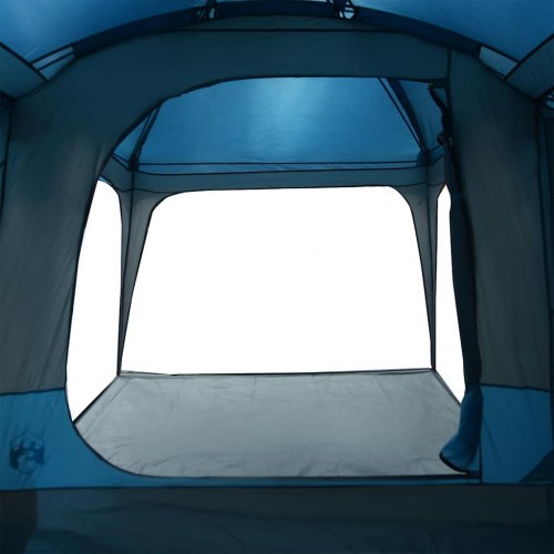 9-personers familietelt med fortelt vandafvisende kuppel blå