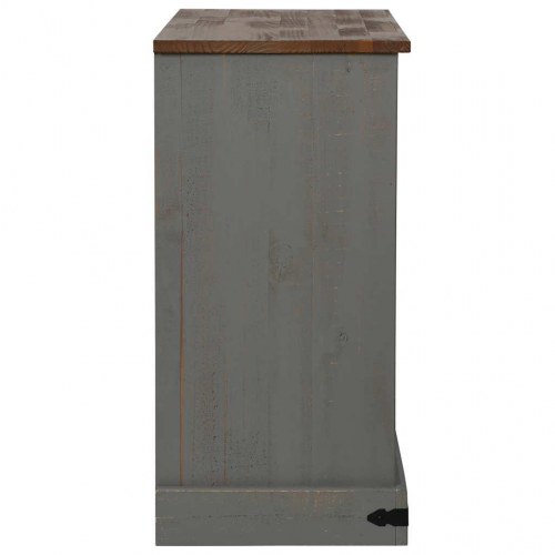 Skænk HALDEN 2 skydedøre 112x40x80 cm massivt træ grå