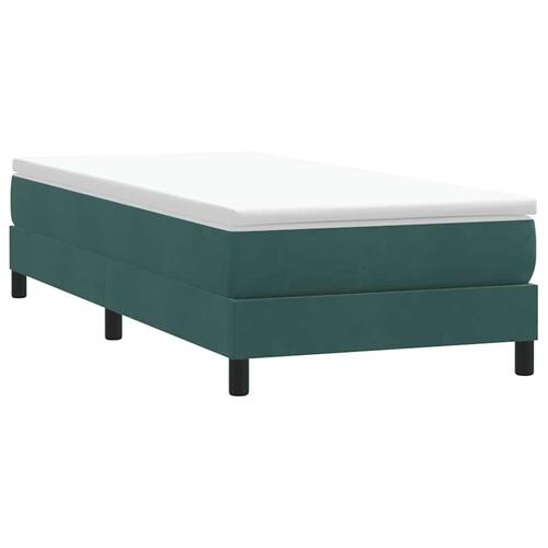 Kontinentalseng uden madras 80x210 cm fløjl mørkegrøn