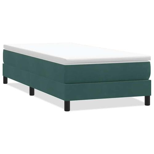 Kontinentalseng uden madras 80x210 cm fløjl mørkegrøn