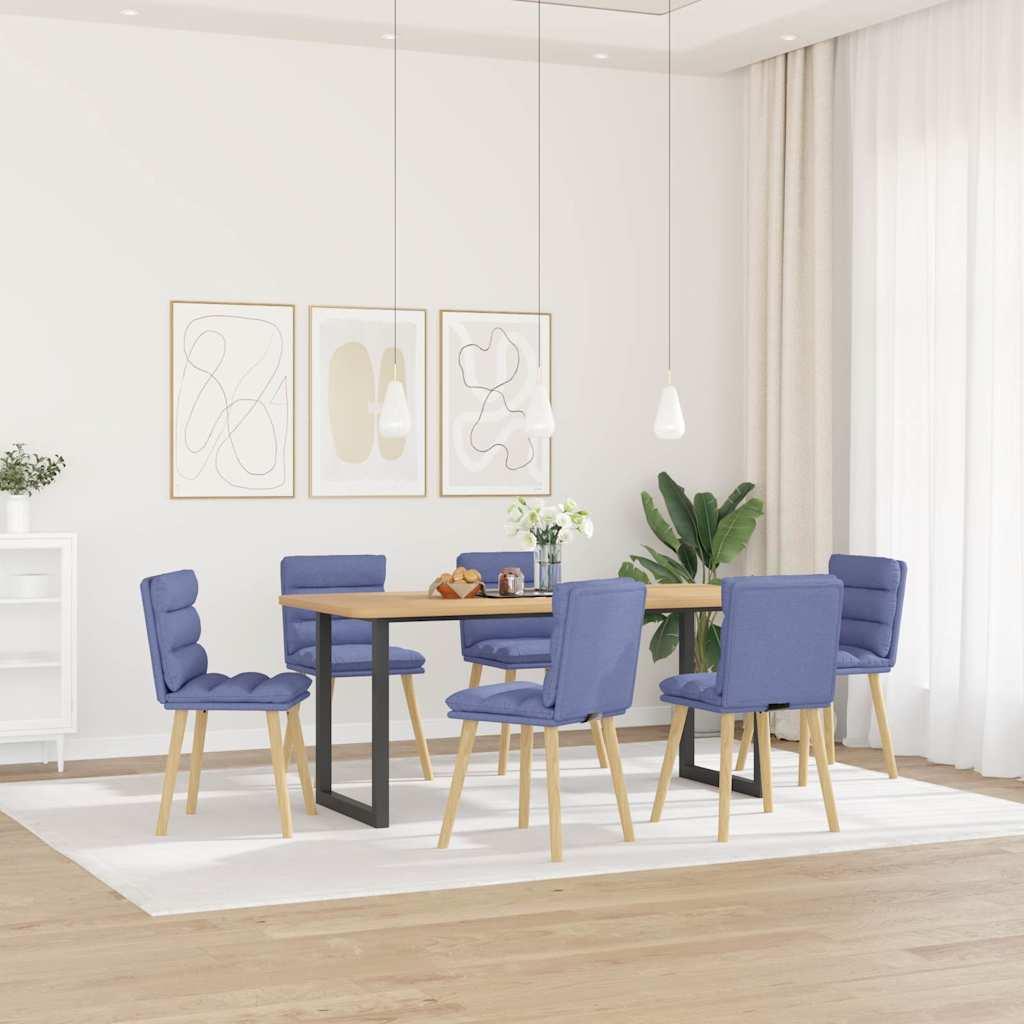 Spisebordsstole 6 stk. Jeans blåt stof