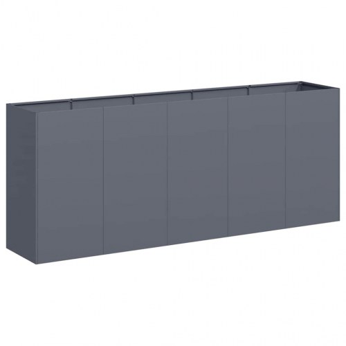 Plantekasse 200×40×80 cm i koldvalset stål - antracitgrå