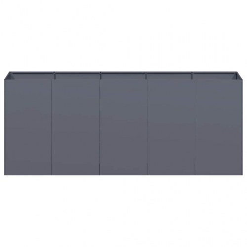 Plantekasse 200×40×80 cm i koldvalset stål - antracitgrå