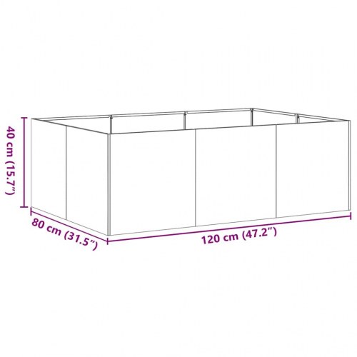 Plantekasse i stål 120 × 80 × 40 cm - antracitgrå