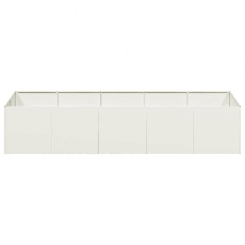 Plantekasse i stål - 200 × 80 × 40 cm, hvid, højbed med åben bund
