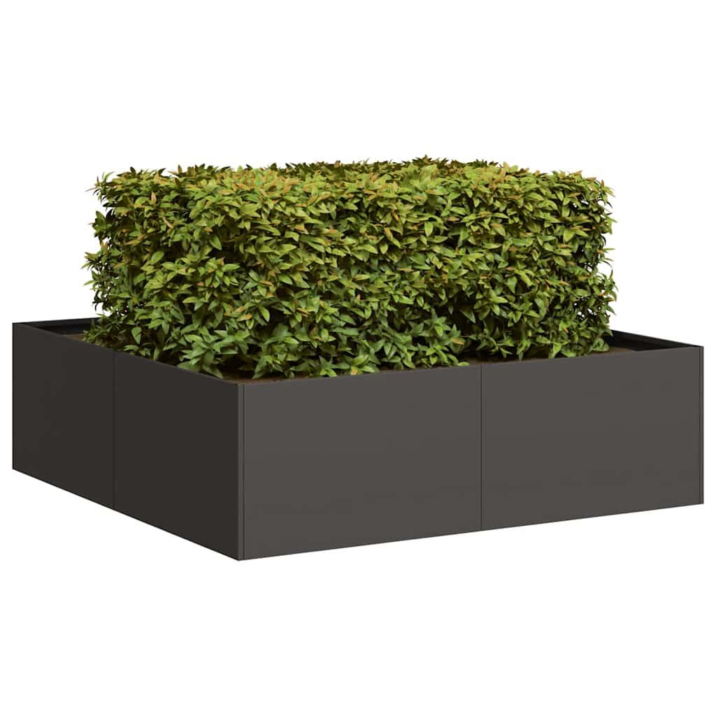 Plantekasse 100x100x30 cm stål sort