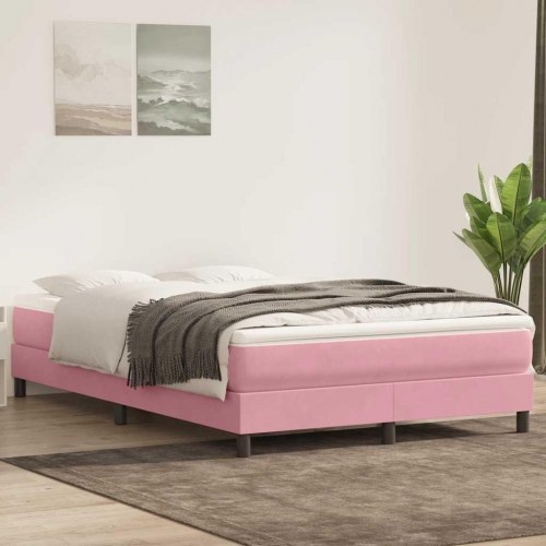 Kontinentalseng uden madras 140x210 cm - fløjl, lyserød
