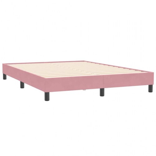 Kontinentalseng uden madras 140x210 cm - fløjl, lyserød
