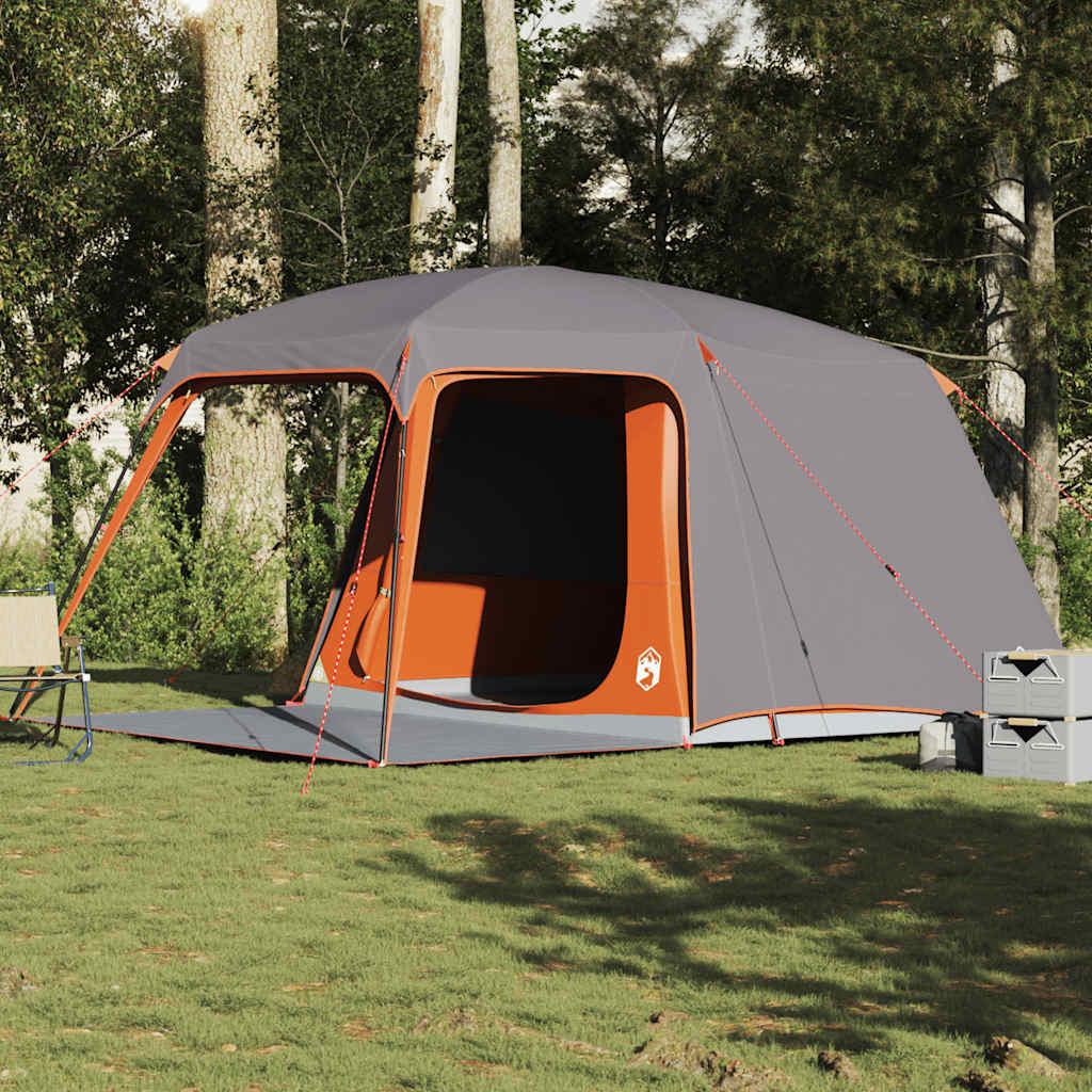 5 Personers Campingtelt Med Fortelt Vandafvisende Kuppel Grå&orange