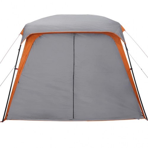 5-personers campingtelt med fortelt vandafvisende kuppel grå&orange