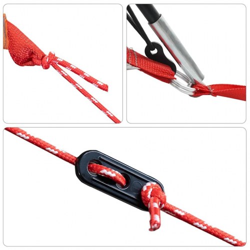 5-personers campingtelt med fortelt vandafvisende kuppel grå&orange