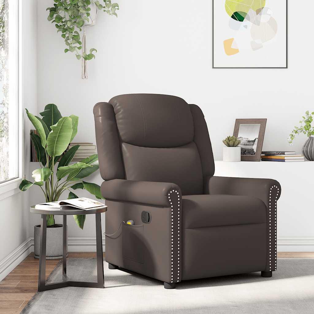 Massagestol Kunstlæder Blank Brun