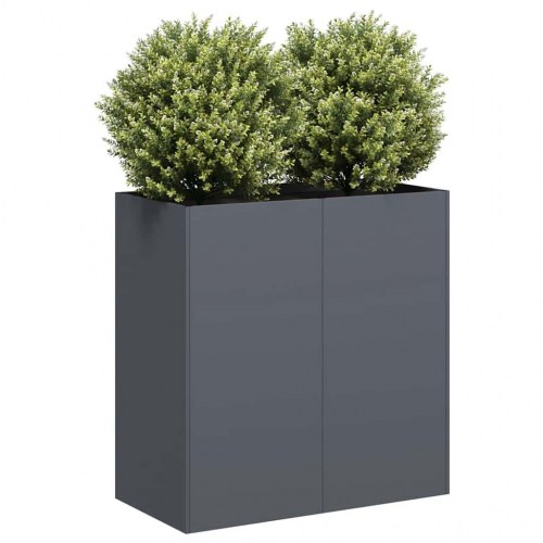 Plantekasse 80×40×80 cm i koldvalset stål - antracitgrå